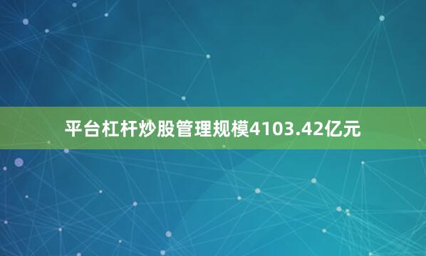 平台杠杆炒股管理规模4103.42亿元