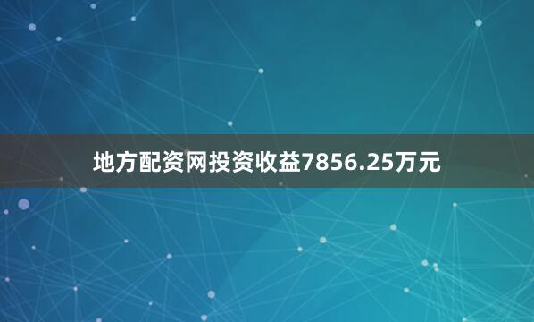 地方配资网投资收益7856.25万元