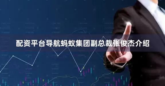 配资平台导航蚂蚁集团副总裁张俊杰介绍